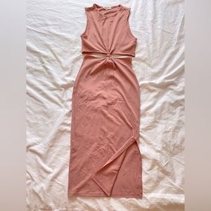 Knotted Front Cut out Midi Dress